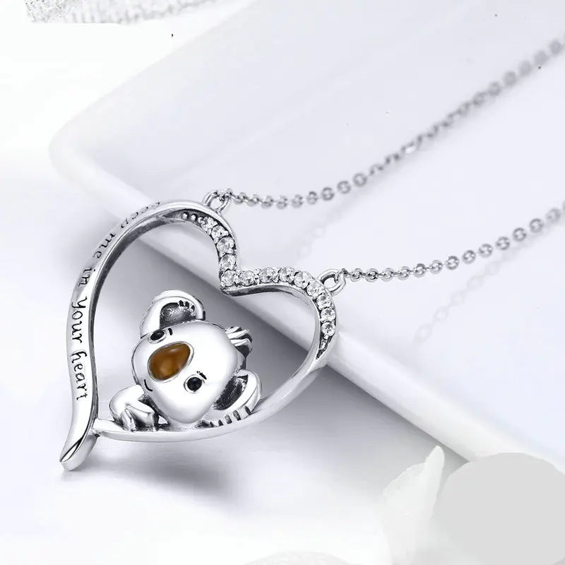 Cute Koala S925 Sterling Silver Fashion Necklace