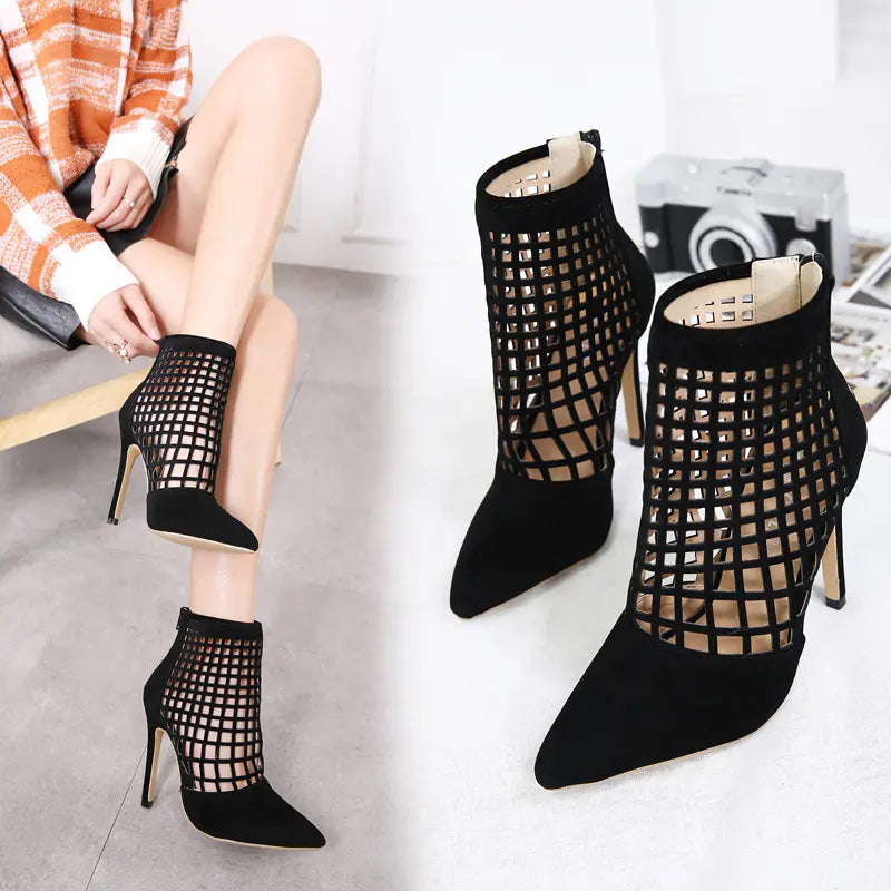Cutout Sandals and Pointed High Heels