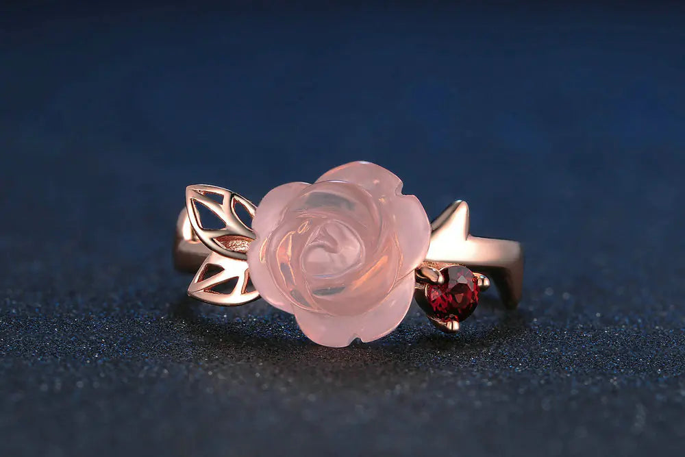 Natural Gemstone Jewelry Set with Rose Gold Finish