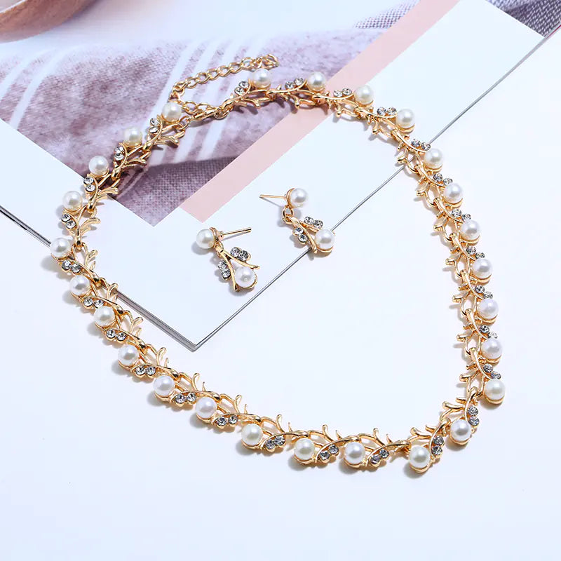 Stylish Wedding Jewelry Set with Gold & Silver Plating