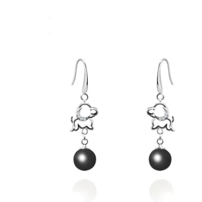 Dog Pearl Earrings - Animal Theme Jewelry
