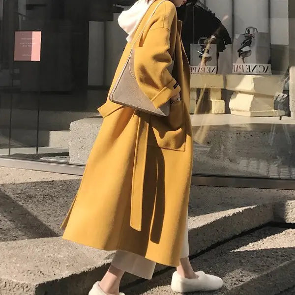 Double-faced Loose Mid-length Cashmere Coat