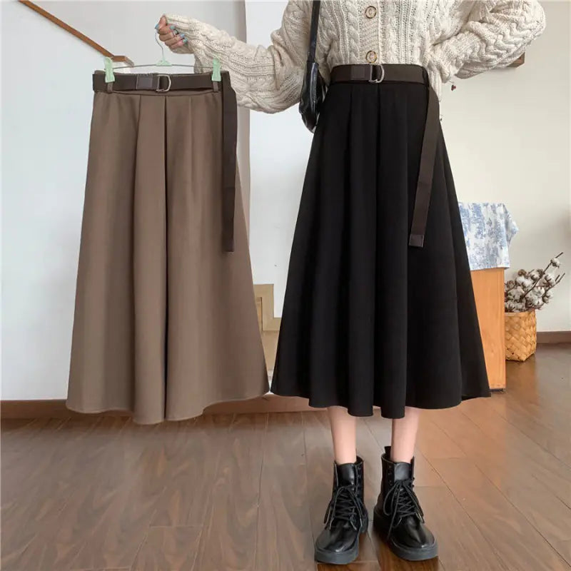 High Waist Retro Midi Skirt