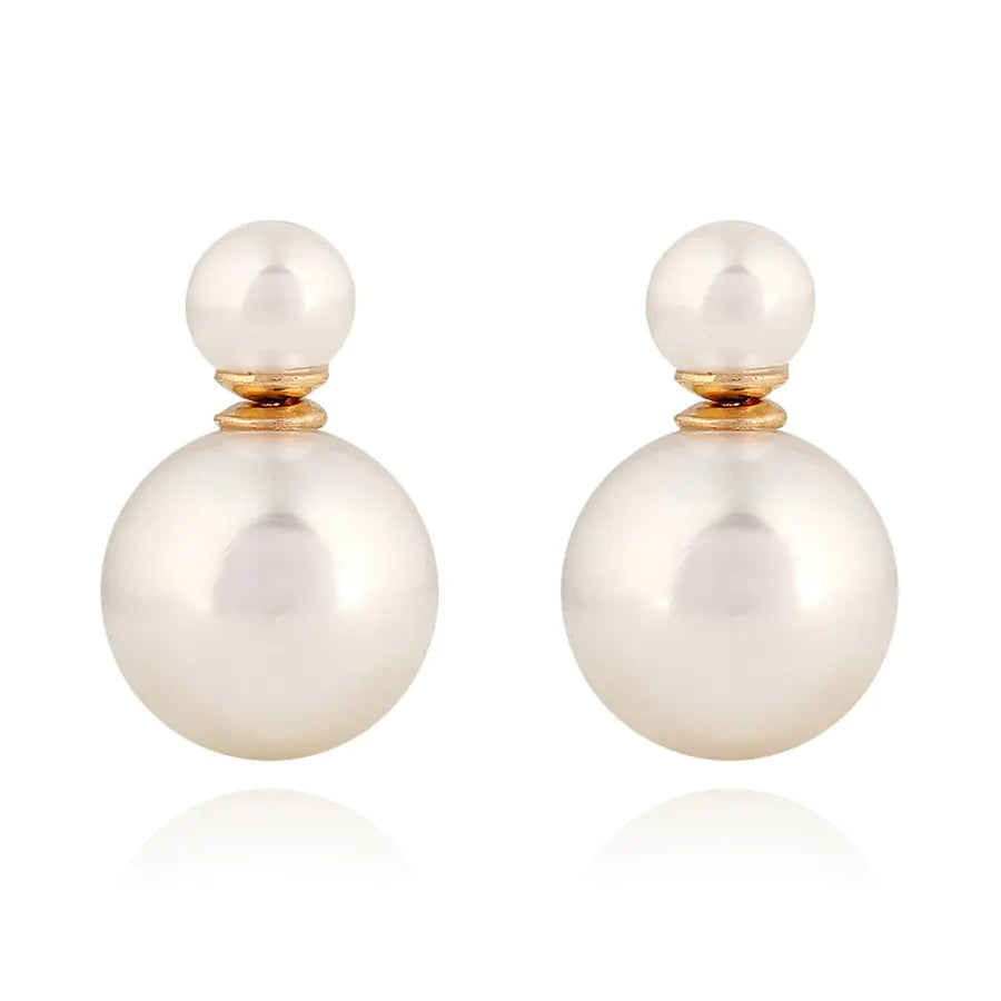 3-Piece Pearl Jewelry Set with Gold Necklace, Bracelet, Earrings