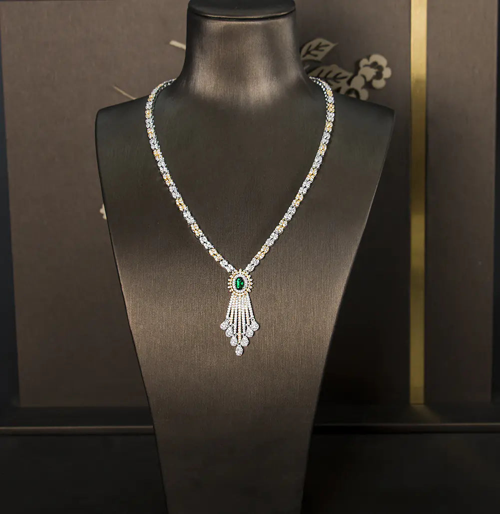 24K Gold Plated Zircon Jewelry Set (4 Pieces)
