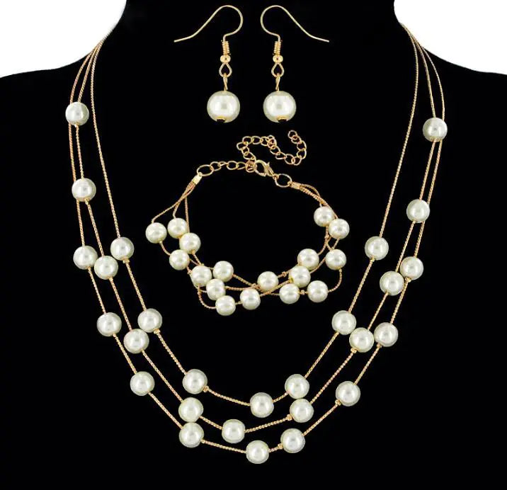 Elegant Bride and Bridesmaid Pearl Jewelry Set