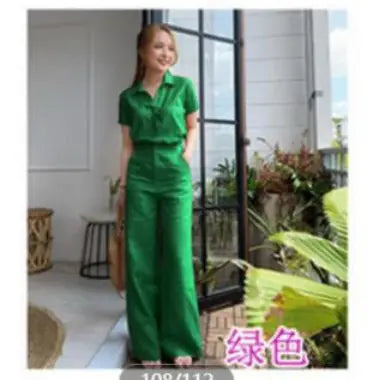 Fashionable Women's Cotton-Linen Outfit with Pockets