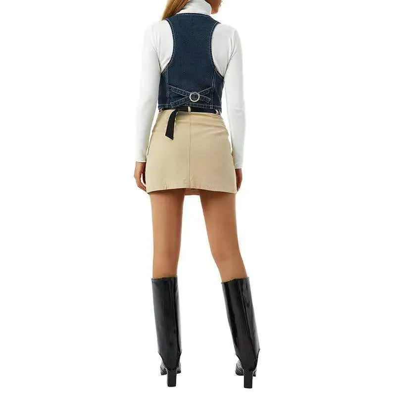Stylish Vintage Denim Vest for Women from Factory Direct
