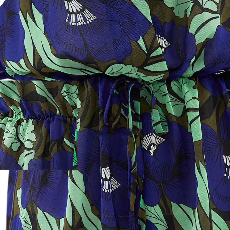 Plus Size V-Neck Floral Chiffon Romper for Summer