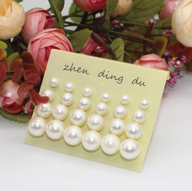 Pearl Jewelry Set - Earrings and Studs