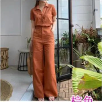 Fashionable Women's Cotton-Linen Outfit with Pockets