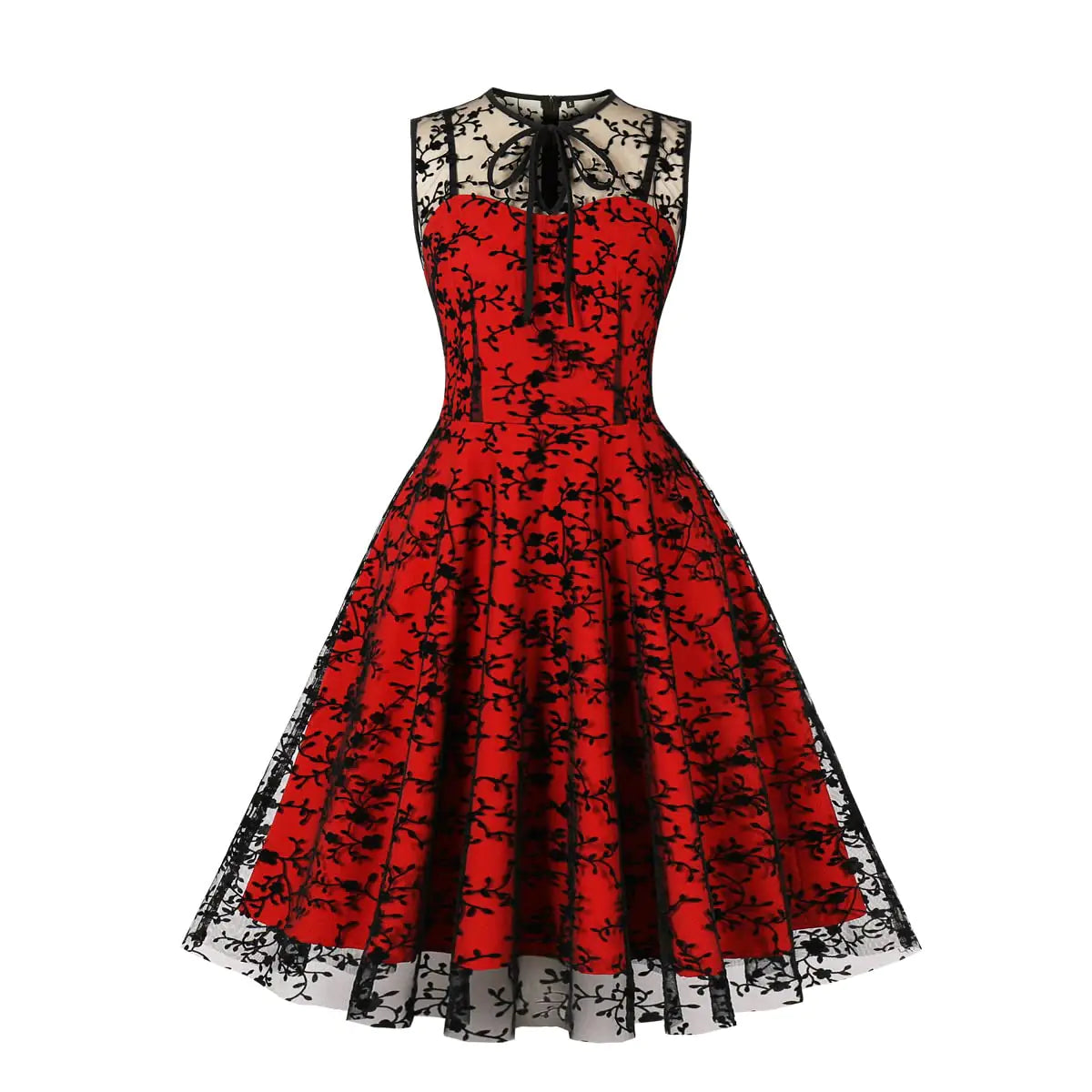 ODIZLI Womens 1950s Retro Pencil Dress Cocktail Party Dresses 50s Dresses for Women Western Style Dress for Women Harajuku Dress Plus Size Dress for Women Black Prom Dress Gothic Lace Black Red XL