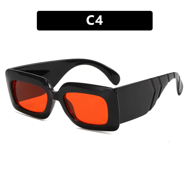Retro Square Sunglasses with Snake Skin Pattern 2023