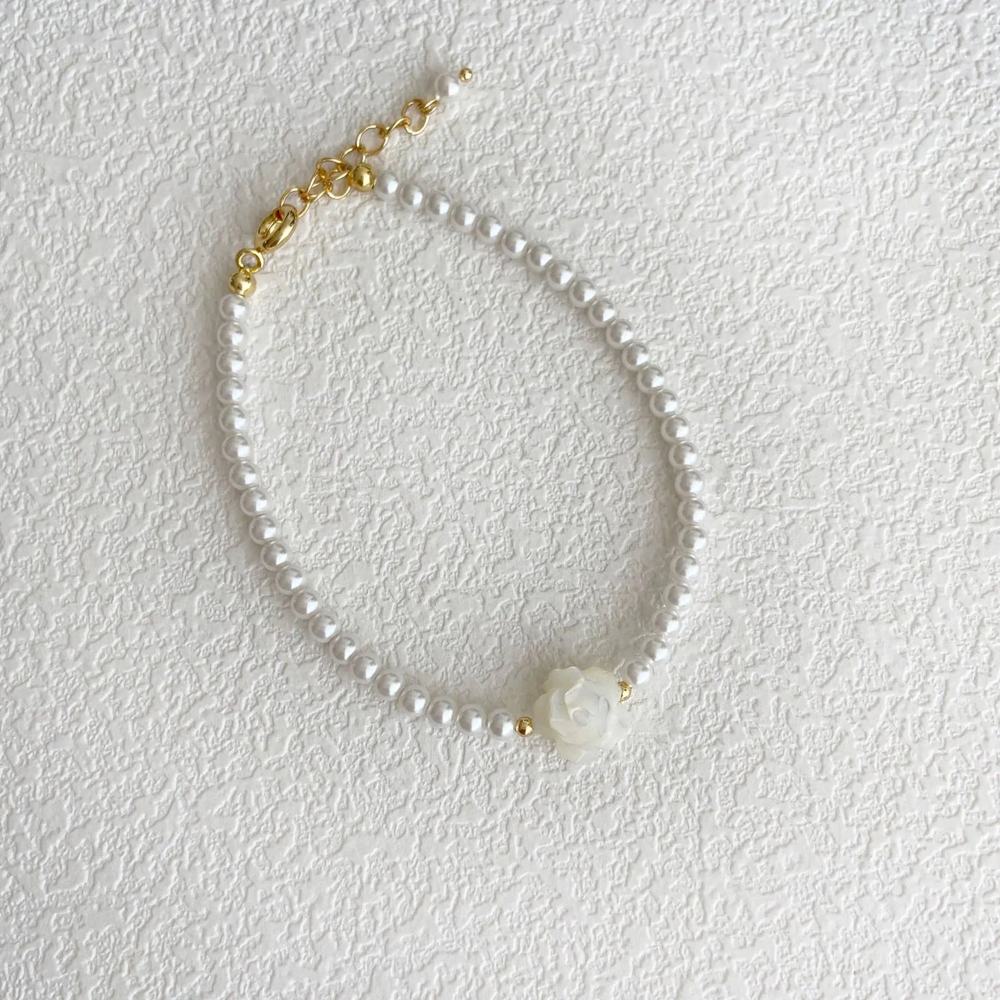French Vintage Camellia Pearl Jewelry Set with Rose