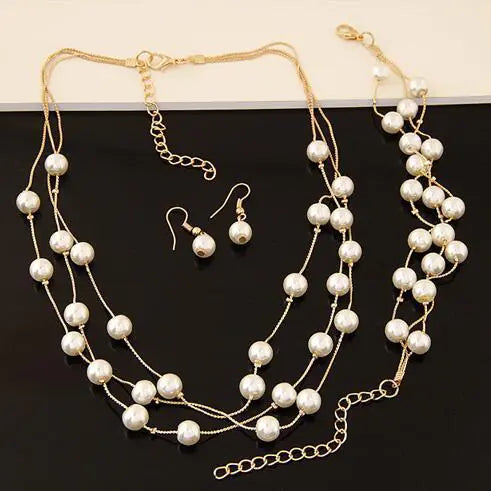 Elegant Bride and Bridesmaid Pearl Jewelry Set