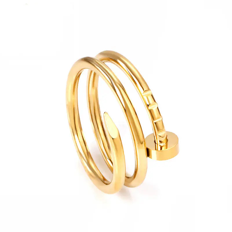 Titanium Steel Spiral Ring for Couples - Classic Design