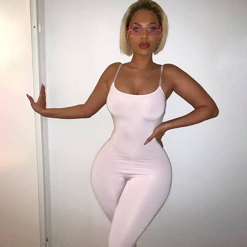 Summer Women's High-Waisted Jumpsuit with Straps