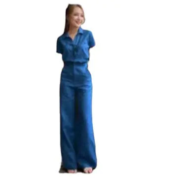 Fashionable Women's Cotton-Linen Outfit with Pockets