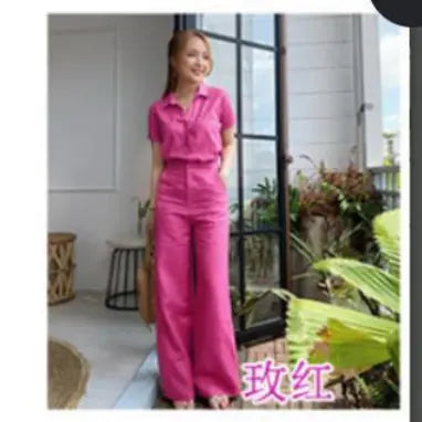 Fashionable Women's Cotton-Linen Outfit with Pockets