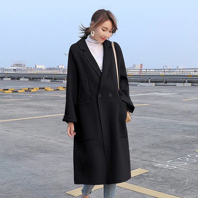 Double-faced Loose Mid-length Cashmere Coat