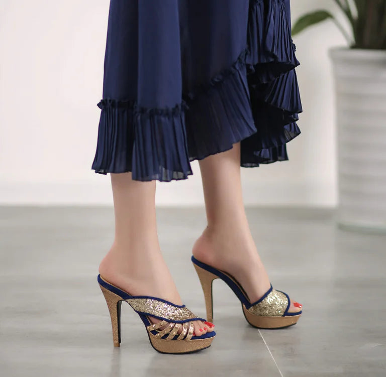 Slippers, High Heels, Rivet Sequins Collection