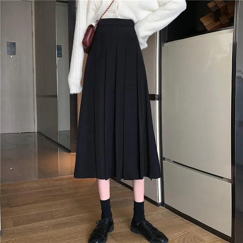 Midi Pleated Skirt for Women - Casual Fashion Style