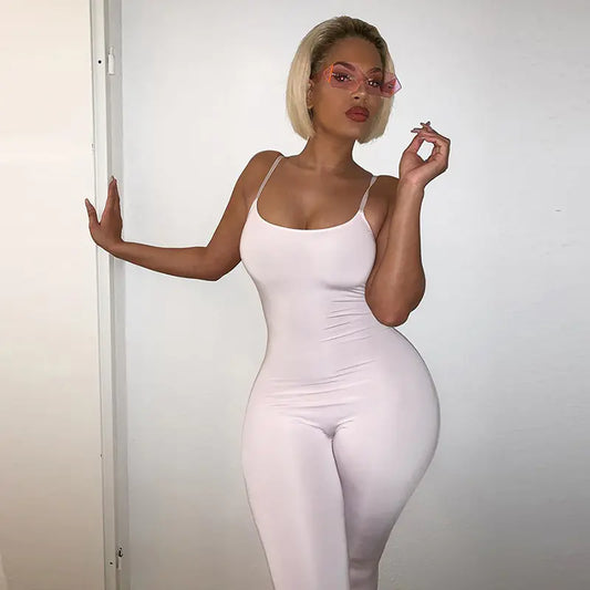 Summer Women's High-Waisted Jumpsuit with Straps