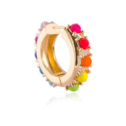 Colorful Pearl Copper Hoop Earrings Fashion Jewelry