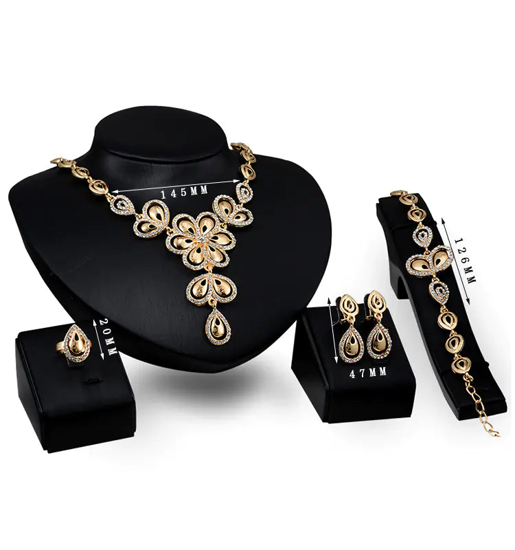 Gold Jewelry Set with Big Butterfly Bridal Accessories