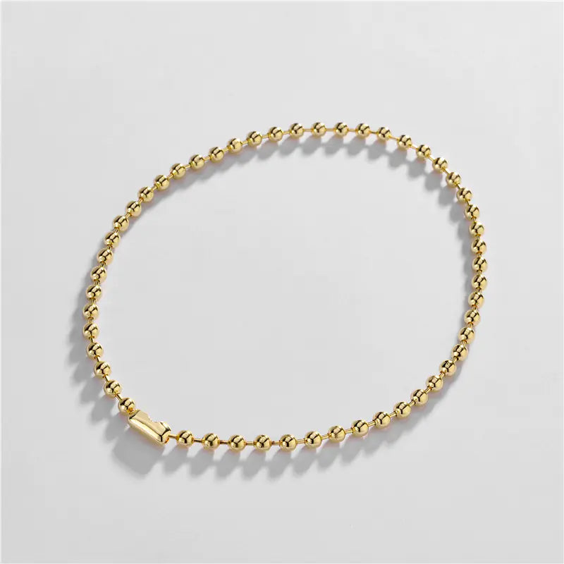 Gold Pearl Jewelry Set with Short Chain Necklace