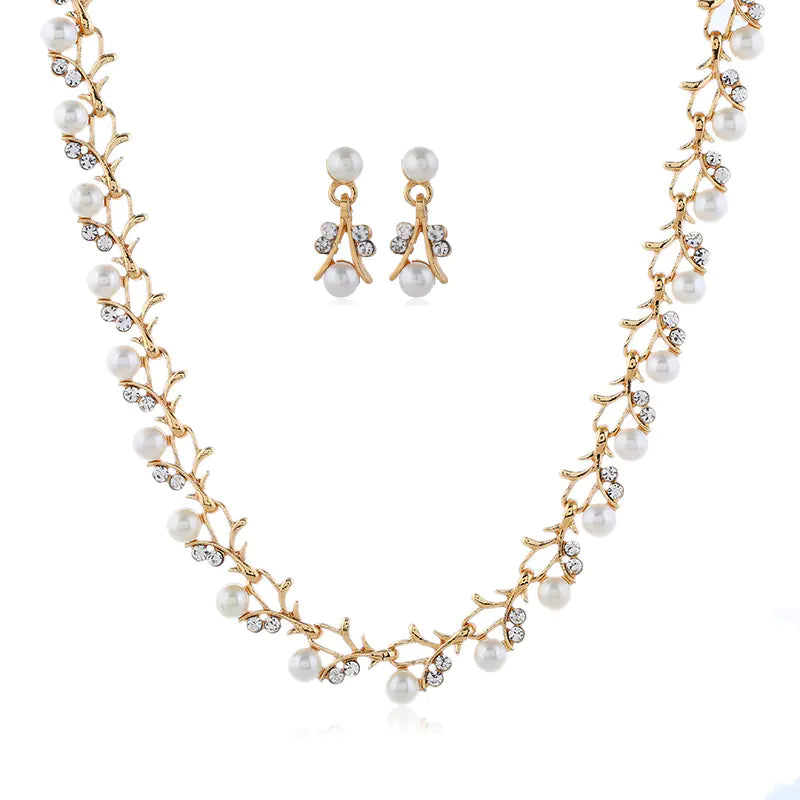 Stylish Wedding Jewelry Set with Gold & Silver Plating