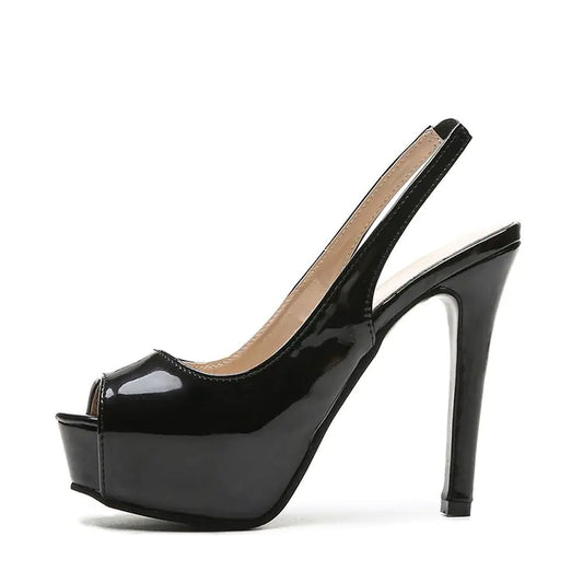 Women's 35-43 Open-Toe High Heels with Platform (13cm)