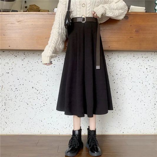 High Waist Retro Midi Skirt
