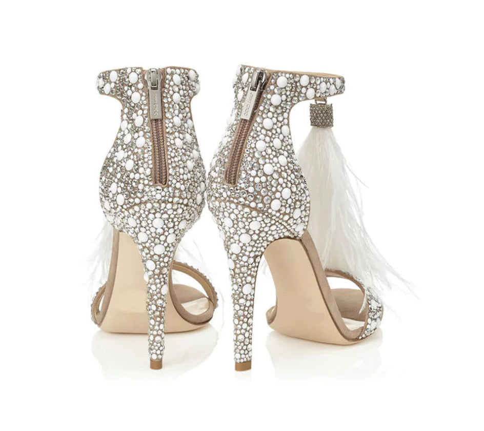 High Heels, Feather Sandals, Tassel Heels