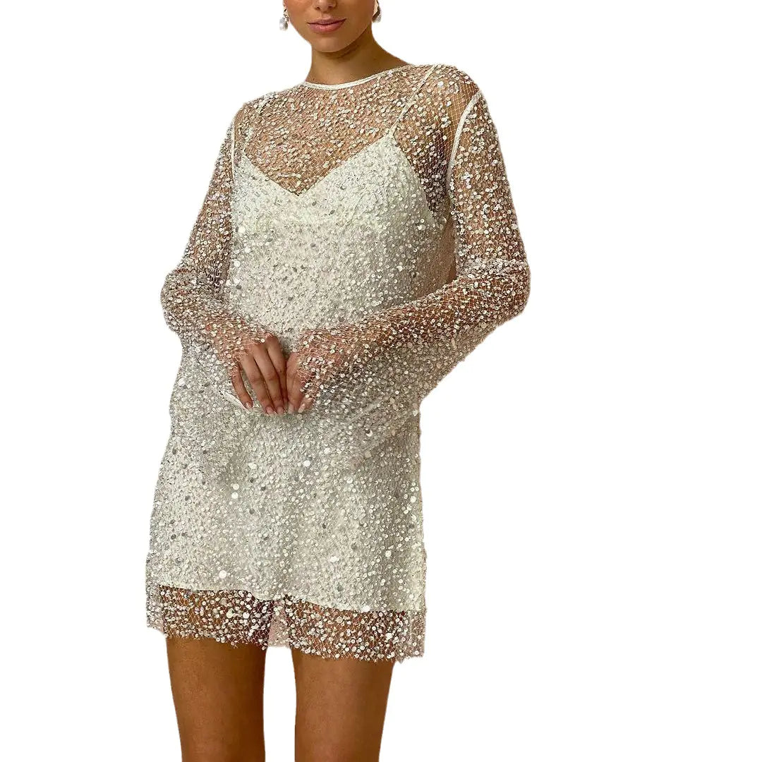 2024 Women's Sheer Mesh Two-Piece Dress Set