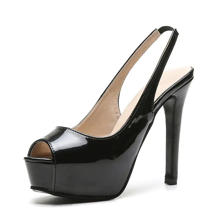 Women's 35-43 Open-Toe High Heels with Platform (13cm)