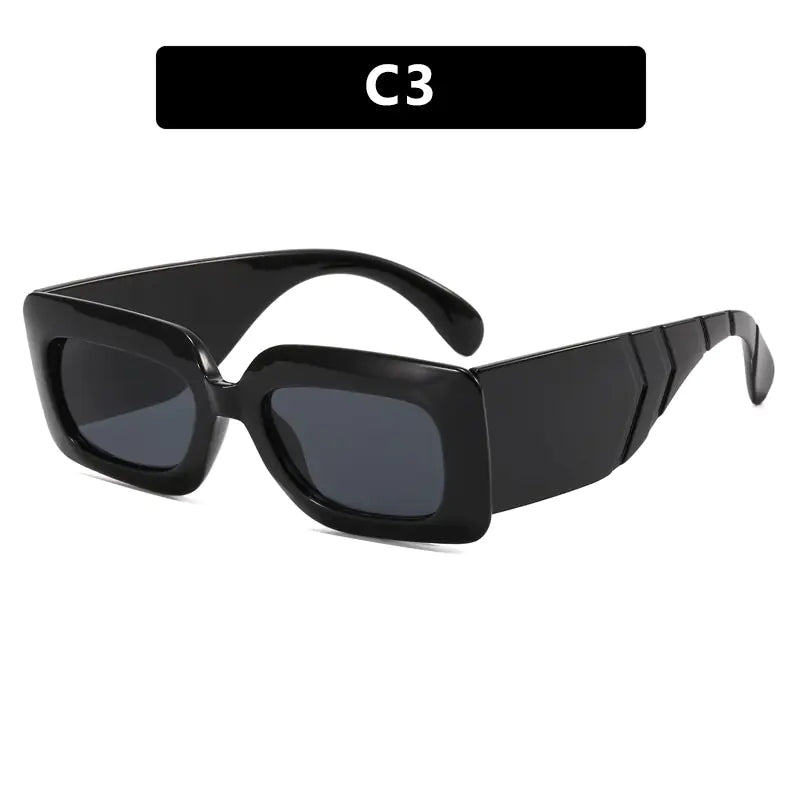 Retro Square Sunglasses with Snake Skin Pattern 2023