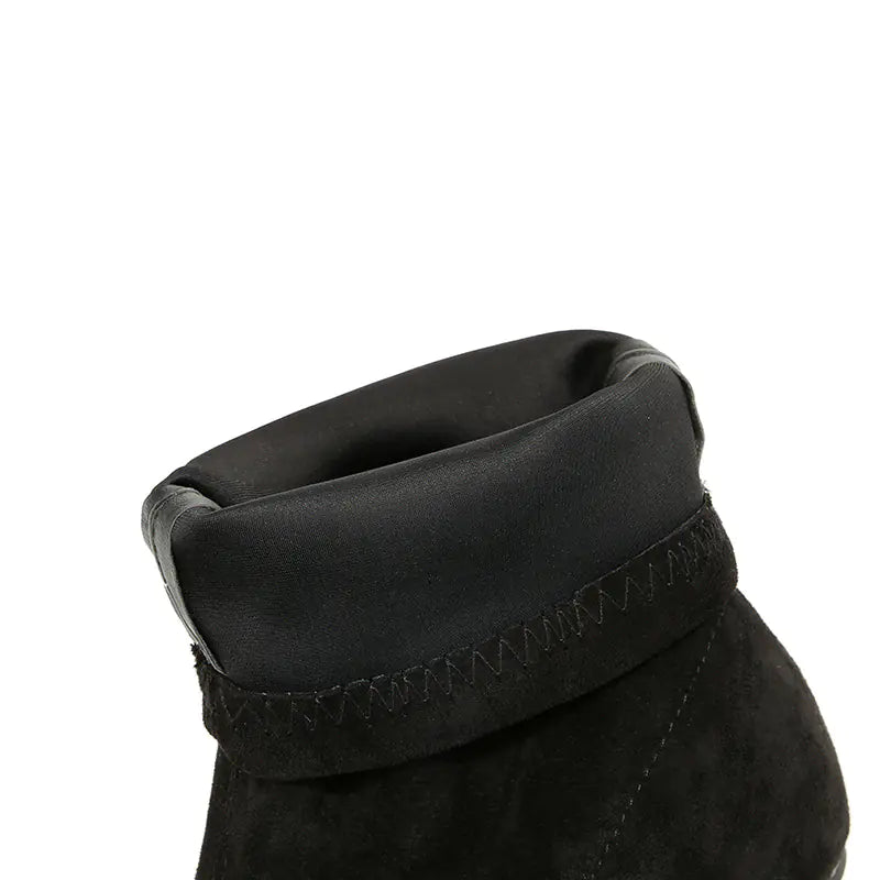 Women's Mid-Calf Suede Pointed Toe Ankle Boots