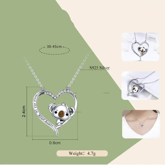 Cute Koala S925 Sterling Silver Fashion Necklace