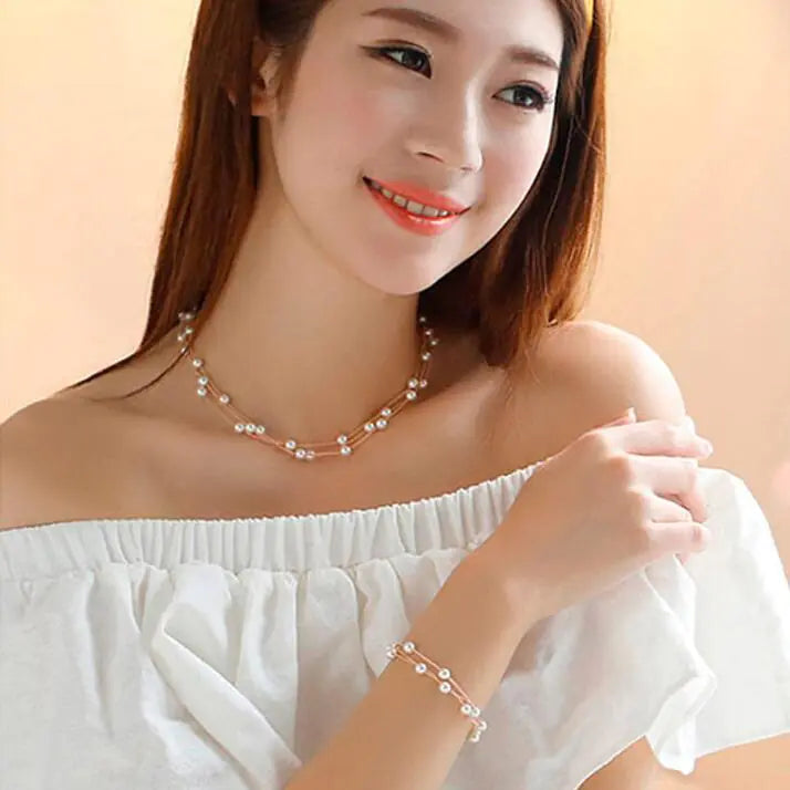 Elegant Bride and Bridesmaid Pearl Jewelry Set