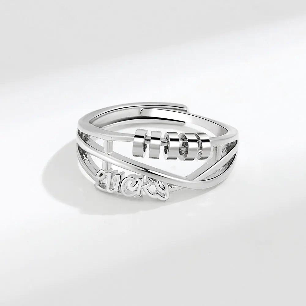 New S925 Silver Double Layer Rotating Anxiety Ring
