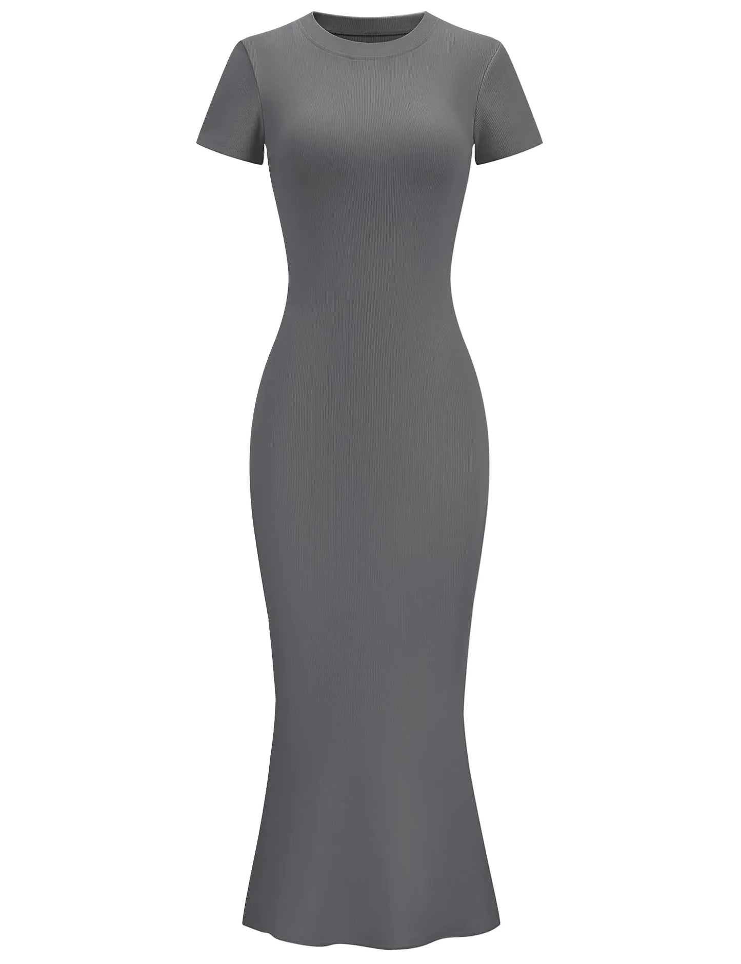 LOMON Long Dresses for Women 2024 Casual Summer Maxi Casual Elegant Bodycon Trendy Ladies Dress Junior Tight Short Sleeve Summer