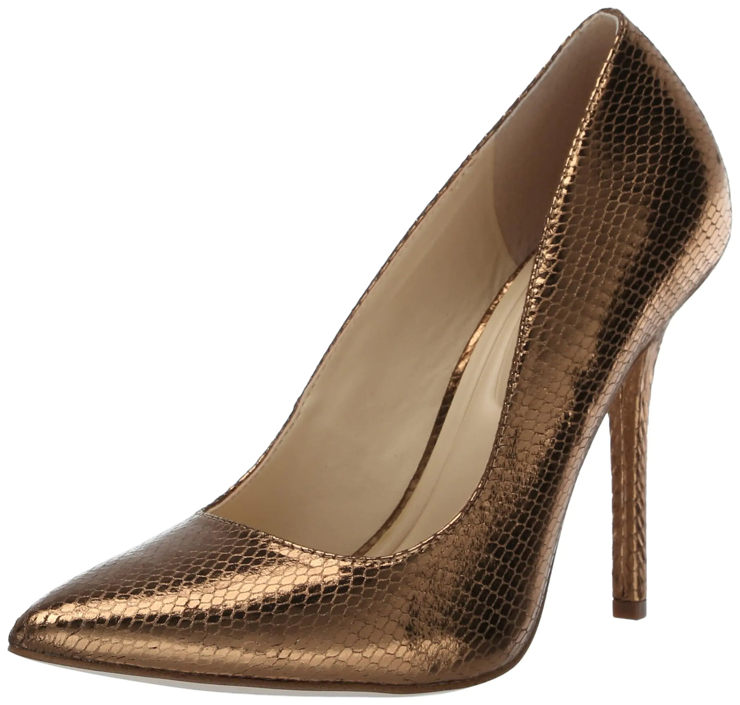 Jessica Simpson Womens Levila Leather Heels Pumps Bronze 8.5 Medium (BM)