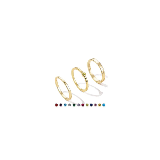 Pwiuor Dainty Gold August Peridot Birthstone Rings for Women Teen Trendy 14k Gold Plated CZ Stackable Stacking 3 Rings Set for Mothers Daughter Birthday Bridesmaid Personalized Jewelry Gifts Size 10