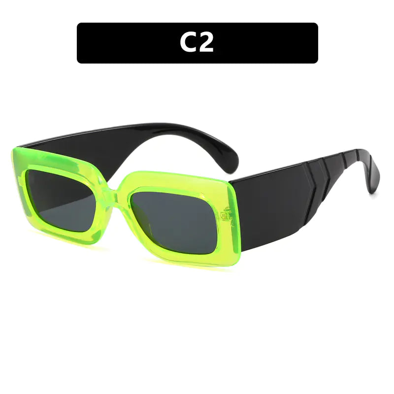 Retro Square Sunglasses with Snake Skin Pattern 2023