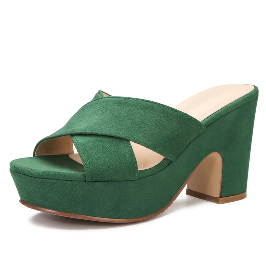 sexrosly Womens Platform Sandals Wedges Heels Sandals Open Toe Slip On Platform Heels Mules Dressy Pumps