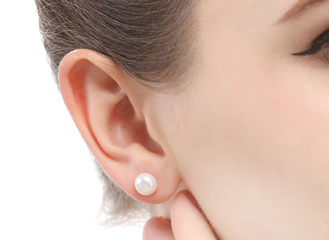 925 Silver Pearl Stud Earrings, Cute Fashion Jewelry