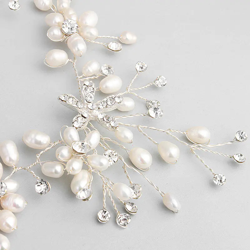 Bridal Jewelry Set with Handmade Pearl Necklace & Earrings