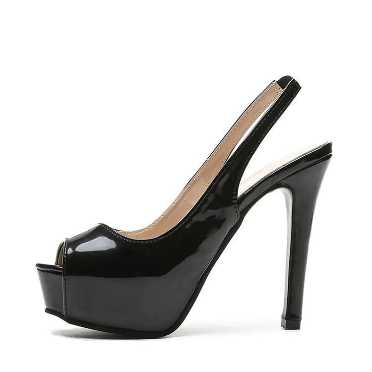 Women's 35-43 Open-Toe High Heels with Platform (13cm)