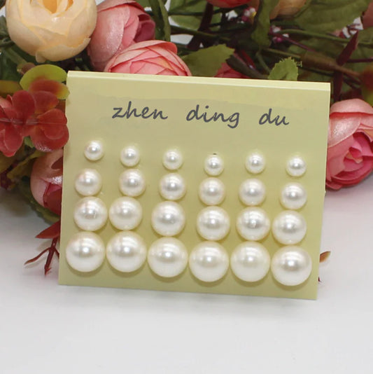 Pearl Jewelry Set - Earrings and Studs